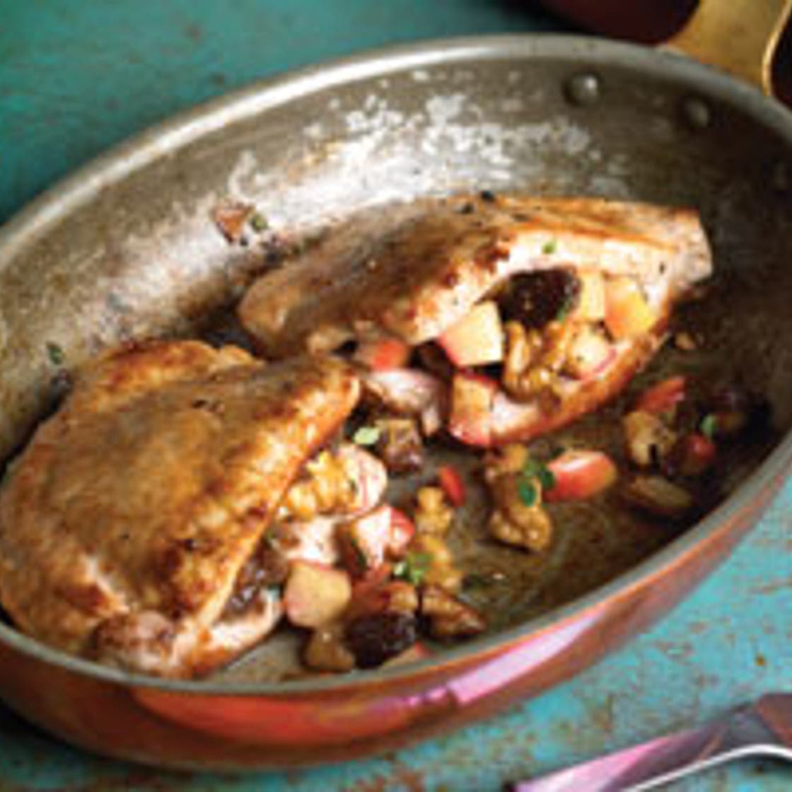 Pork Chops Stuffed with Apples and Dates