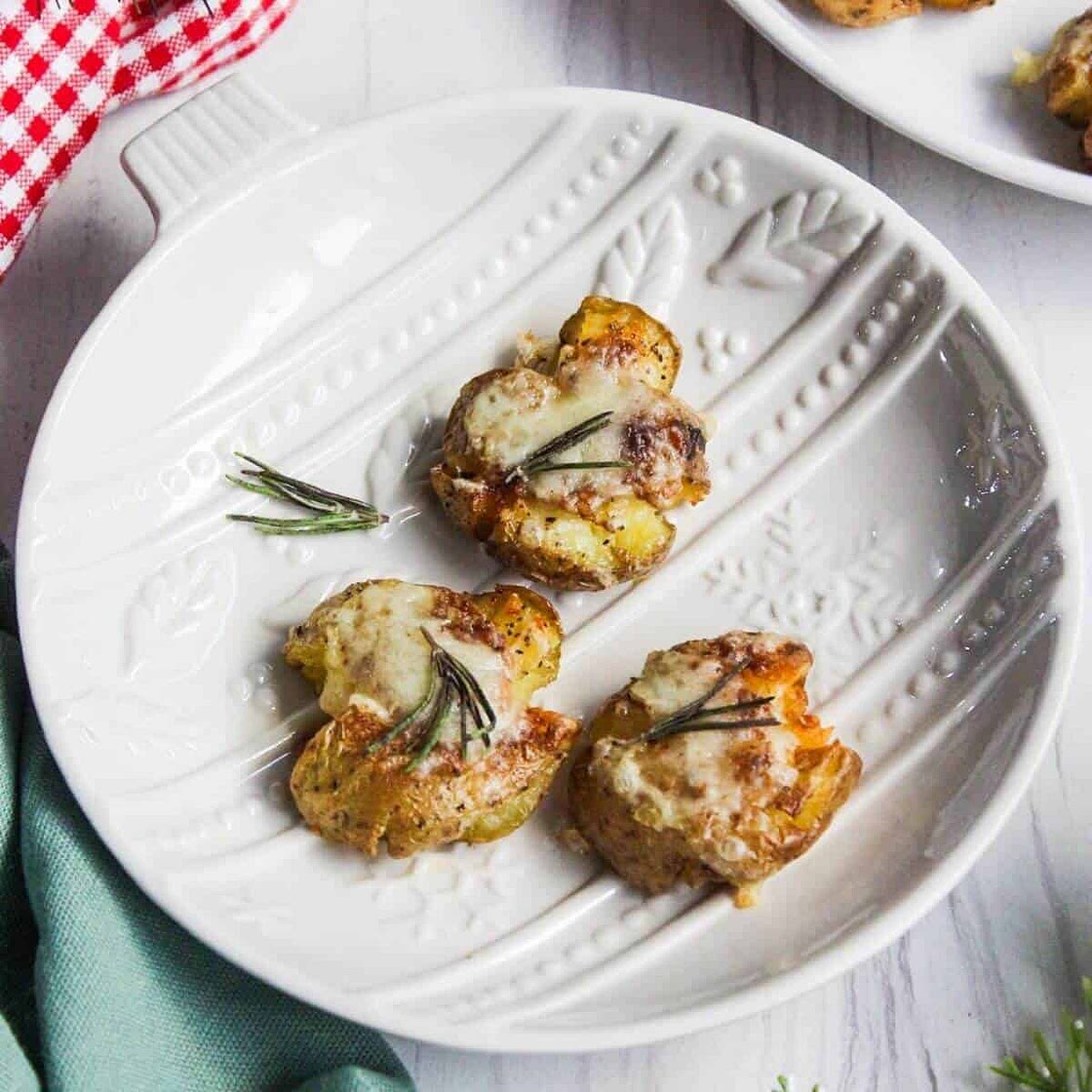Air Fryer Smashed Potatoes with Cheese