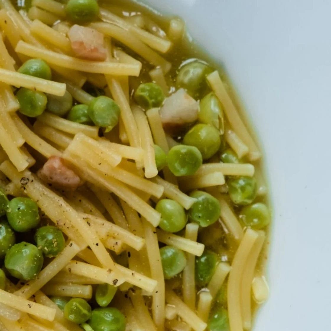 Pasta peas and bacon recipe