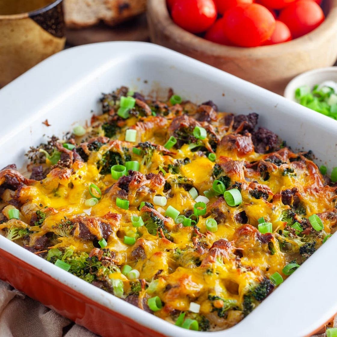 Potato, Sausage and Broccoli Breakfast Casserole