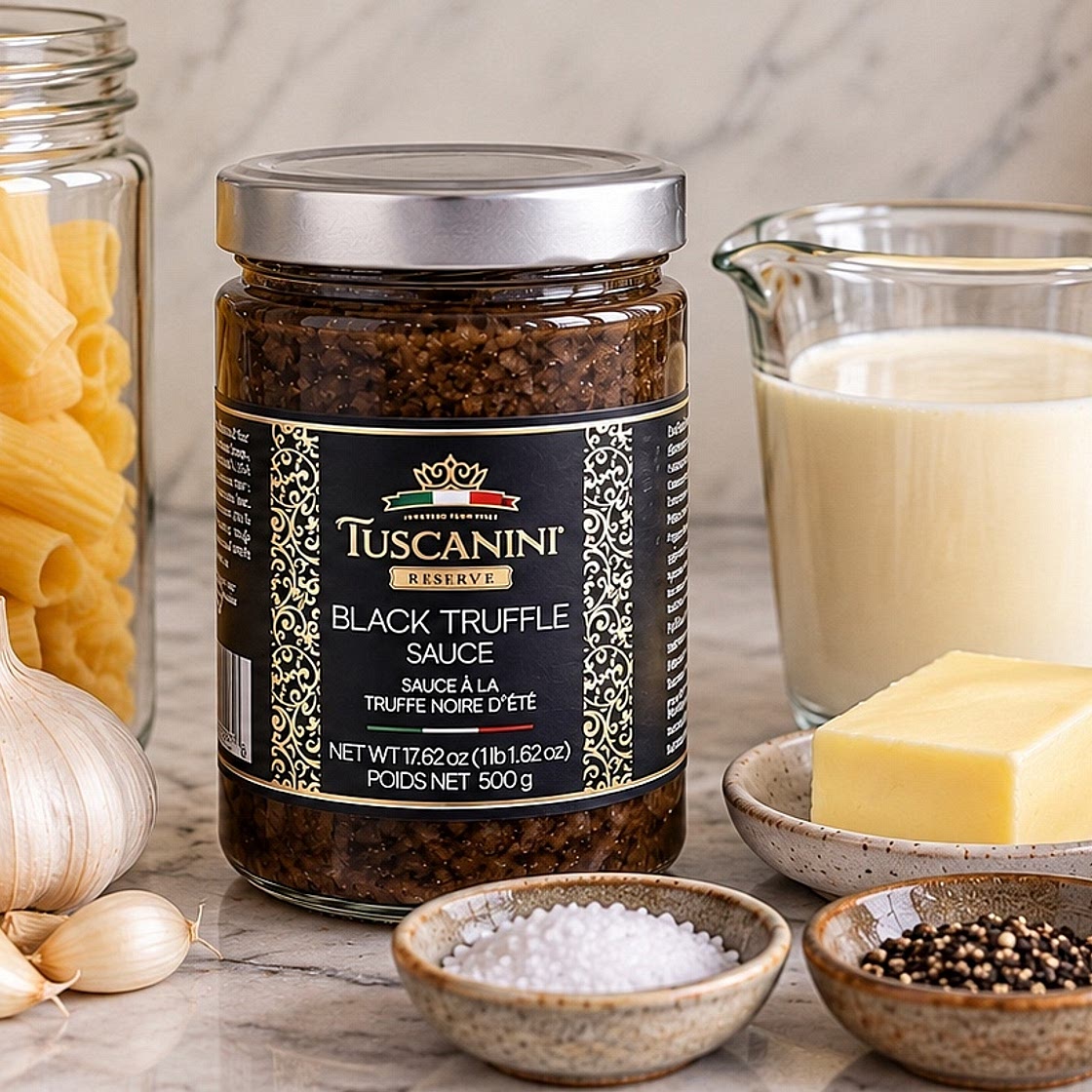 Creamy Garlic Black Truffle Pasta