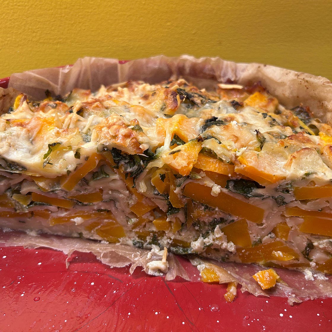 Winter Squash and Spinach Pasta Bake
