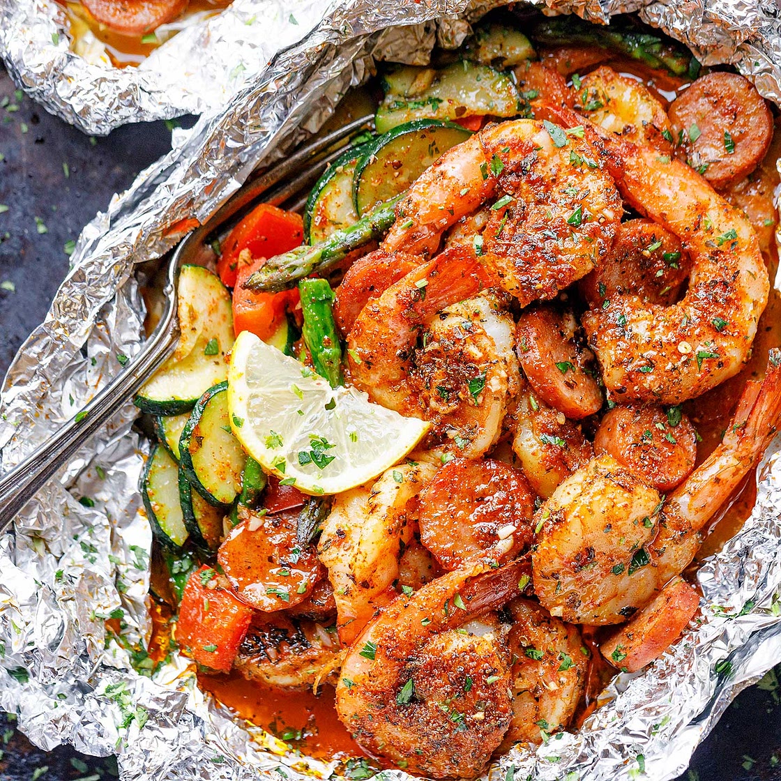 Shrimp and Broccoli Foil Packs