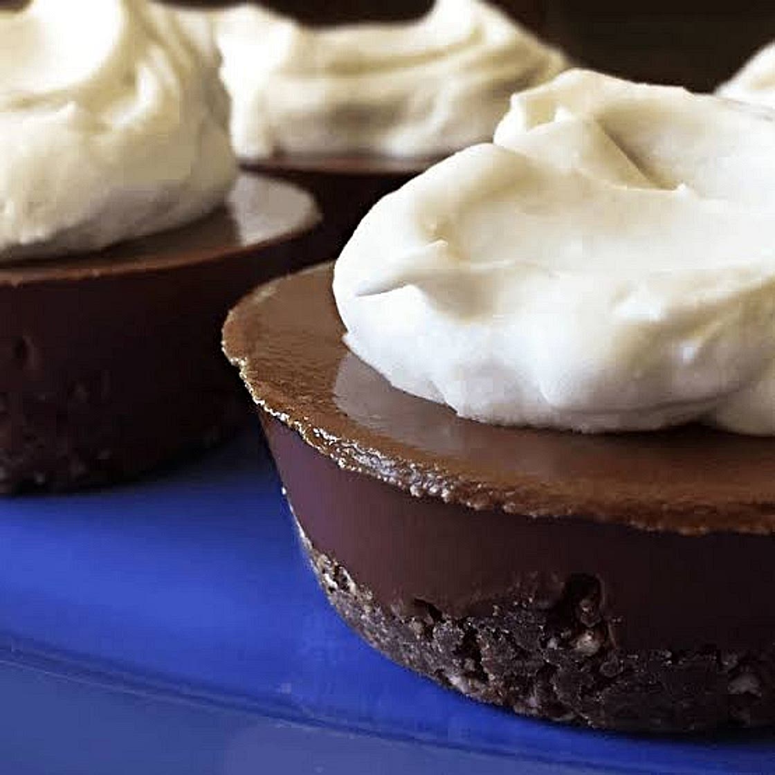 Mini Crustless Chocolate Pumpkin Pies