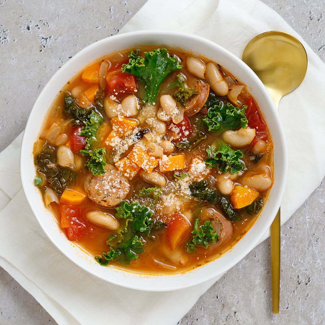 Italian Sausage, Kale, and White Bean Soup