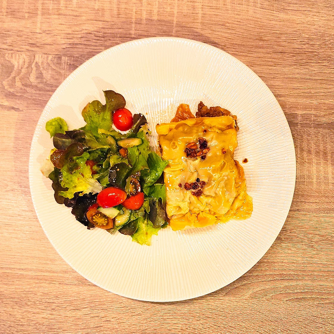Lasagnes aux raviolis de porc