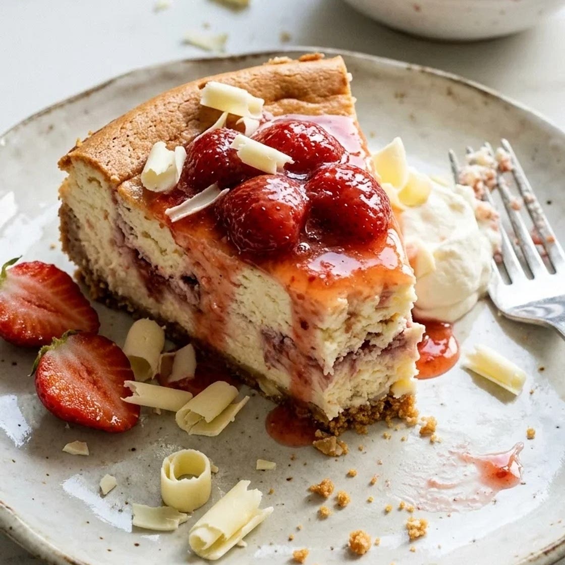 Strawberry-White Chocolate Cheesecake