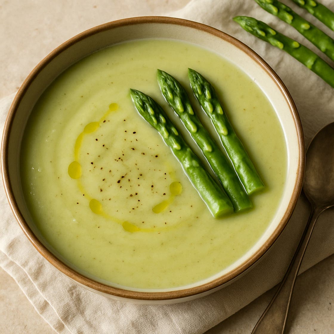 Sopa tibia de espárragos