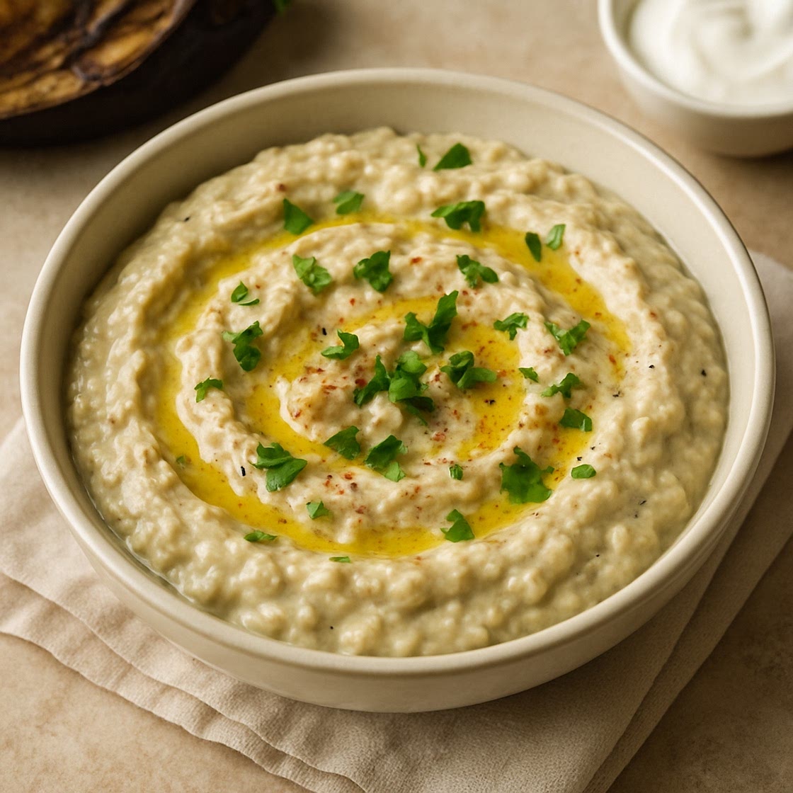 Puré de berenjenas y yogur