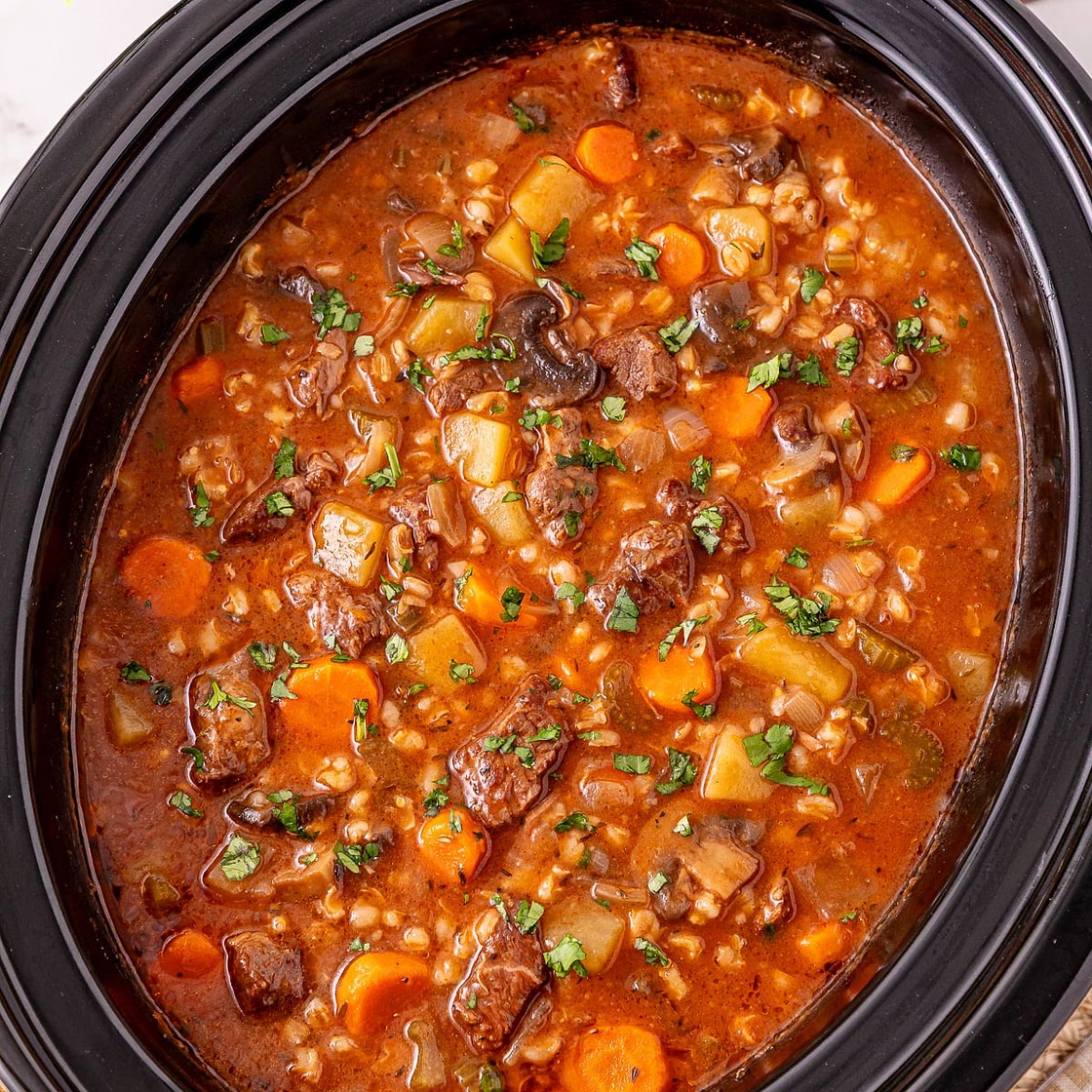 Crockpot Beef Barley Soup
