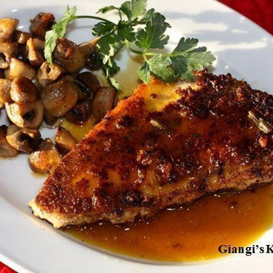 Swordfish with Orange Caramel Sauce