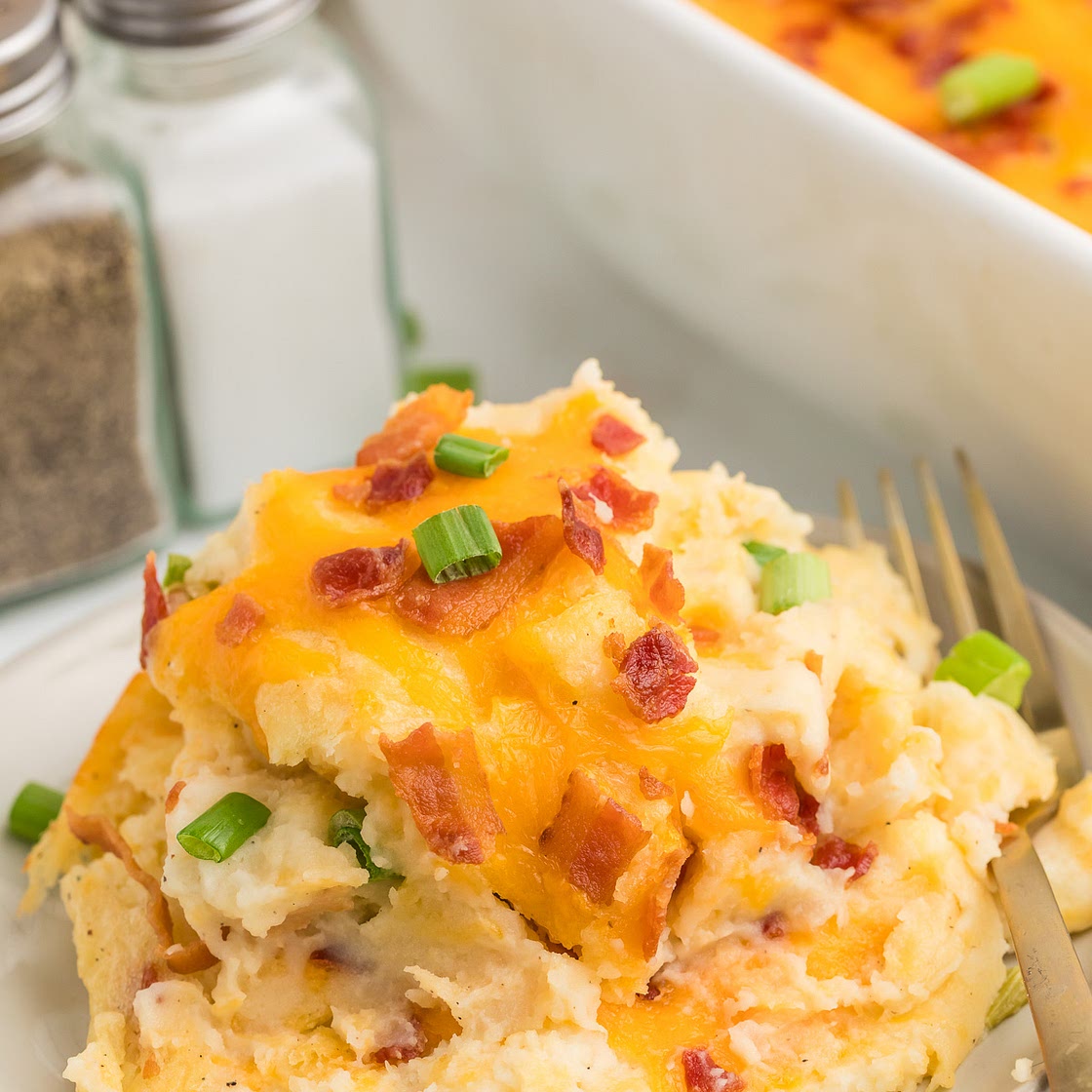 Twice Baked Mashed Potato Casserole
