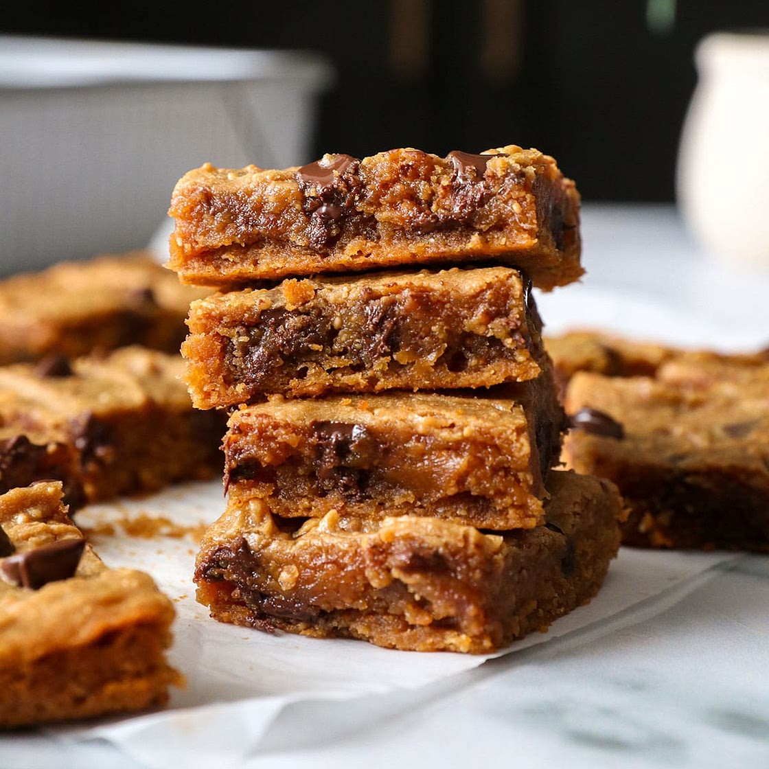 Peanut Butter Blondies (with NO flour!)