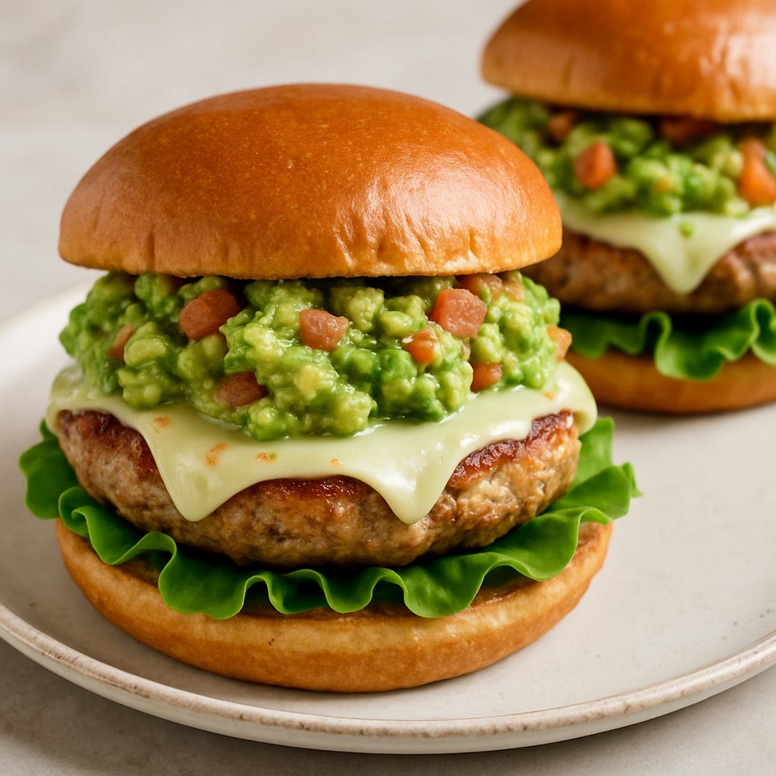 Guacamole Turkey Burgers With Pepperjack Cheese