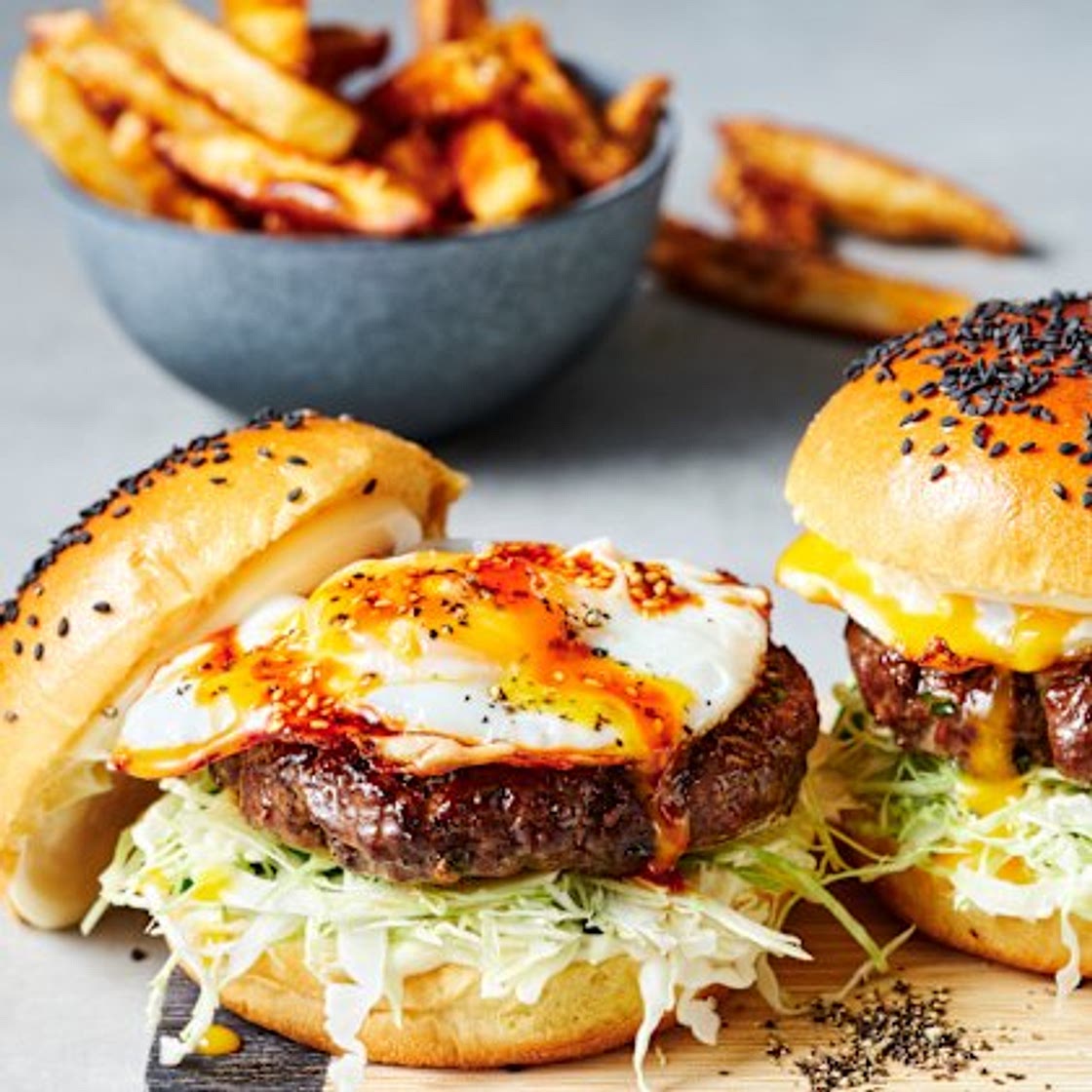 Chinese spices and chilli crisp drive this burger straight to Flavourtown