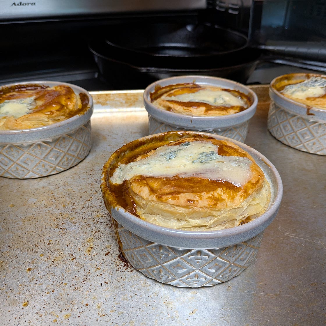 Cambozola, Beef and Irish Stout Pot Pies