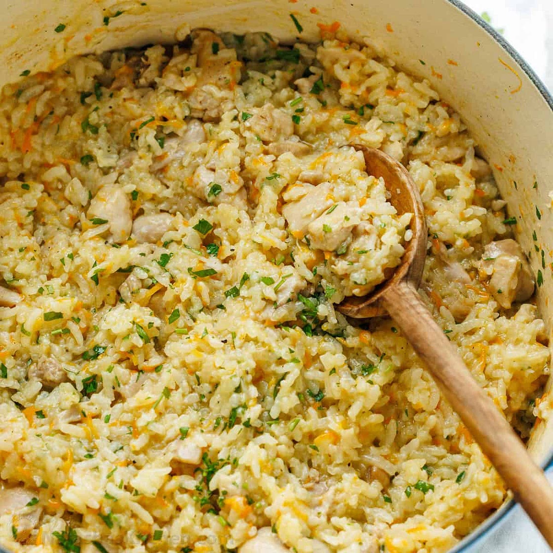 Creamy Chicken and Rice Recipe (a one-pot meal)