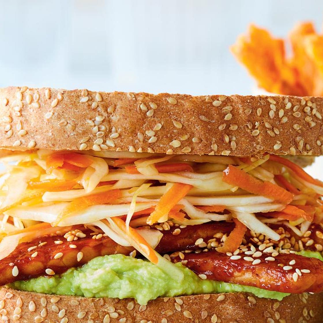 Barbecue Tempeh Sandwiches with Coleslaw