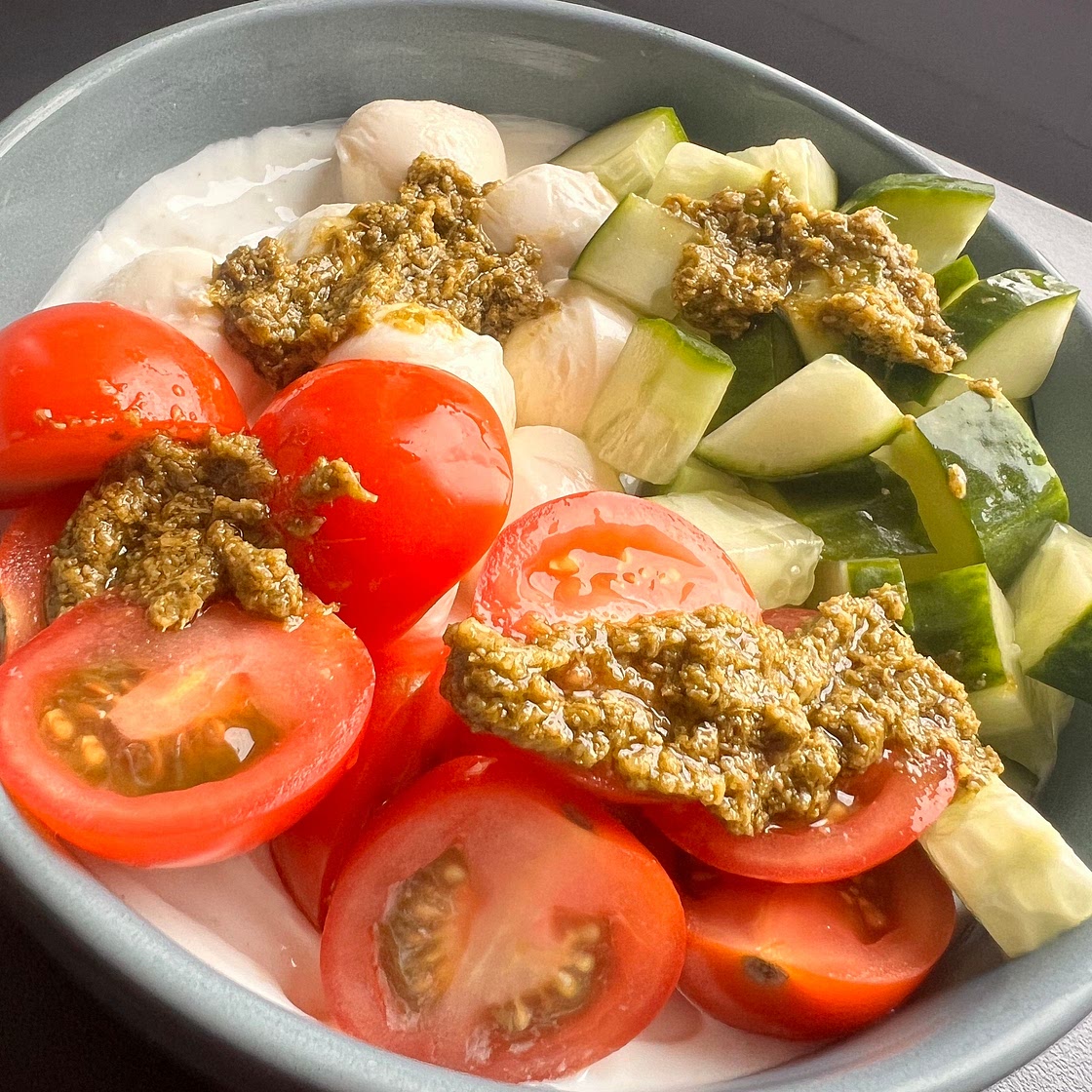 Savory Tomato-Cucumber Skyr Bowl