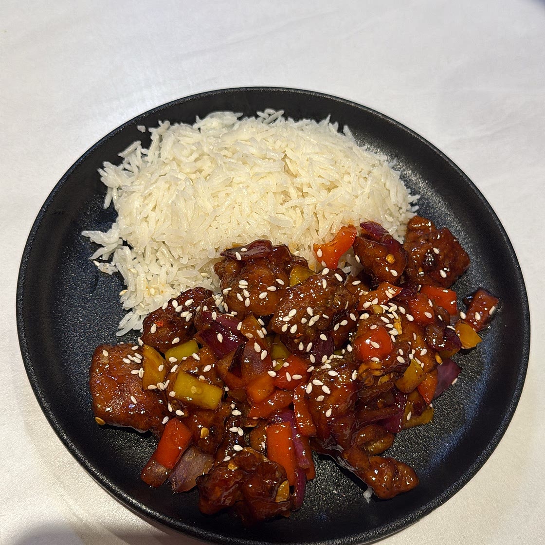 SWEET & SPICY CHICKEN WITH COCONUT RICE