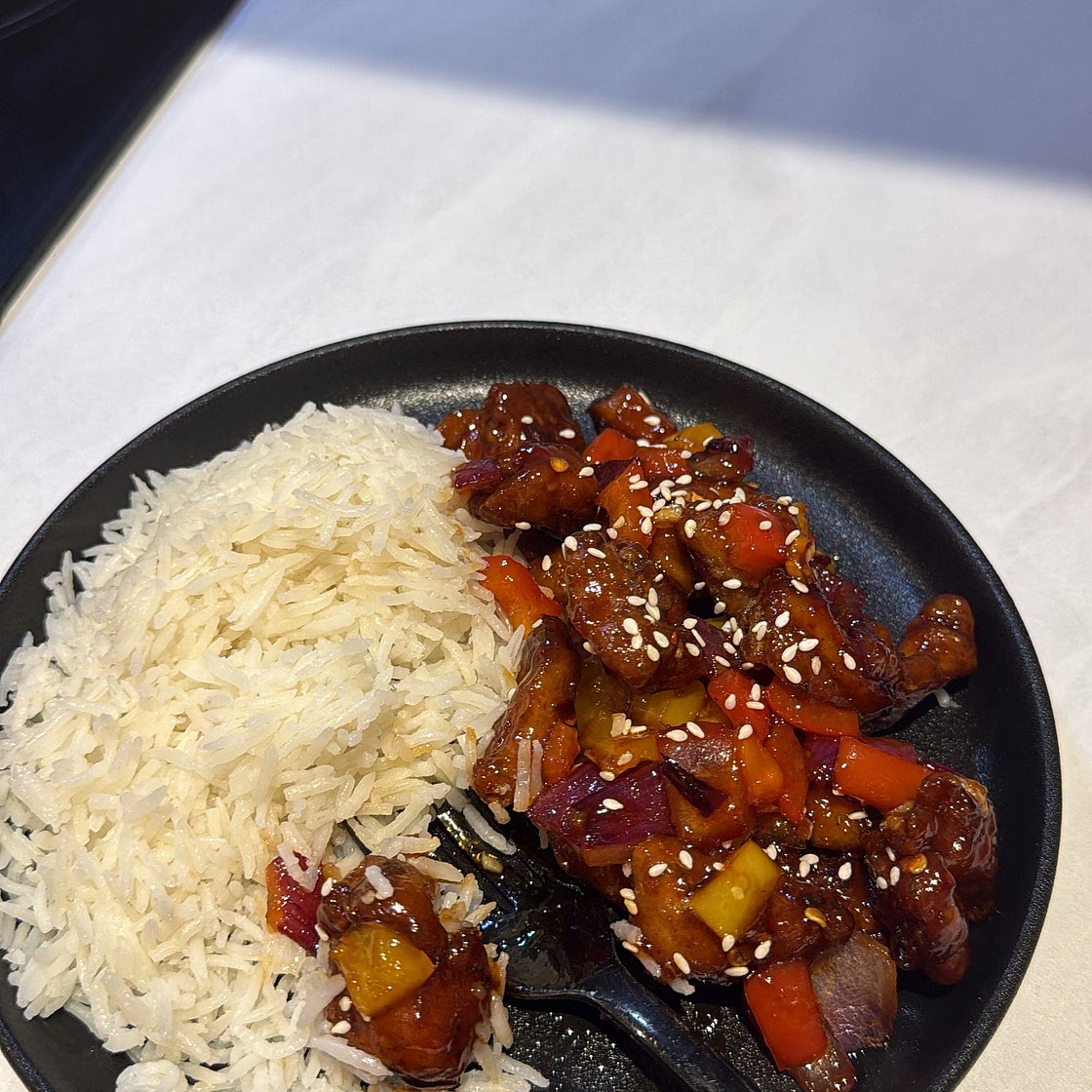 SWEET & SPICY CHICKEN WITH COCONUT RICE