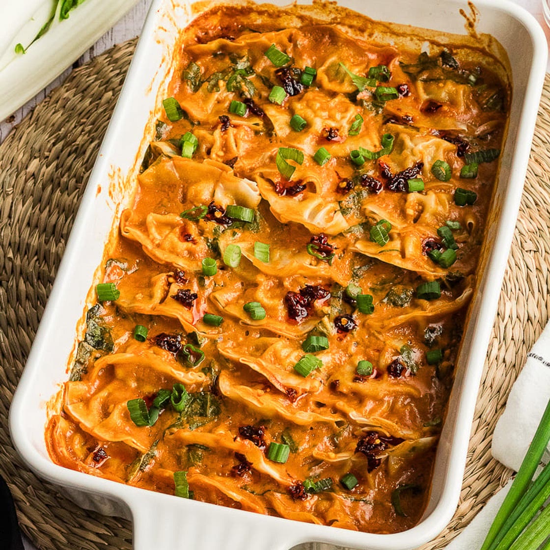 Viral One Pan Dumpling Bake