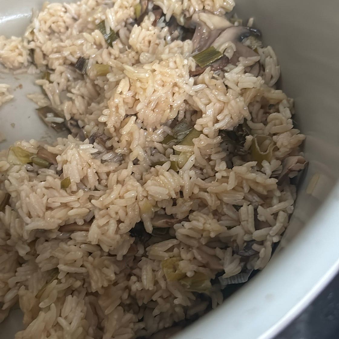 Jasmine rice with mushrooms