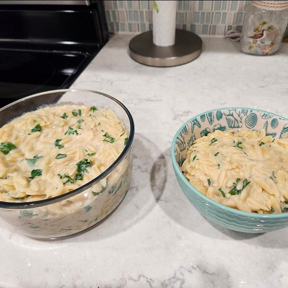 Vegan Farfalle Carbonara / Silken Tofu Alfredo / Silken Tofu Pasta (w/ Parsley, Peas and/or TVP Bacon)