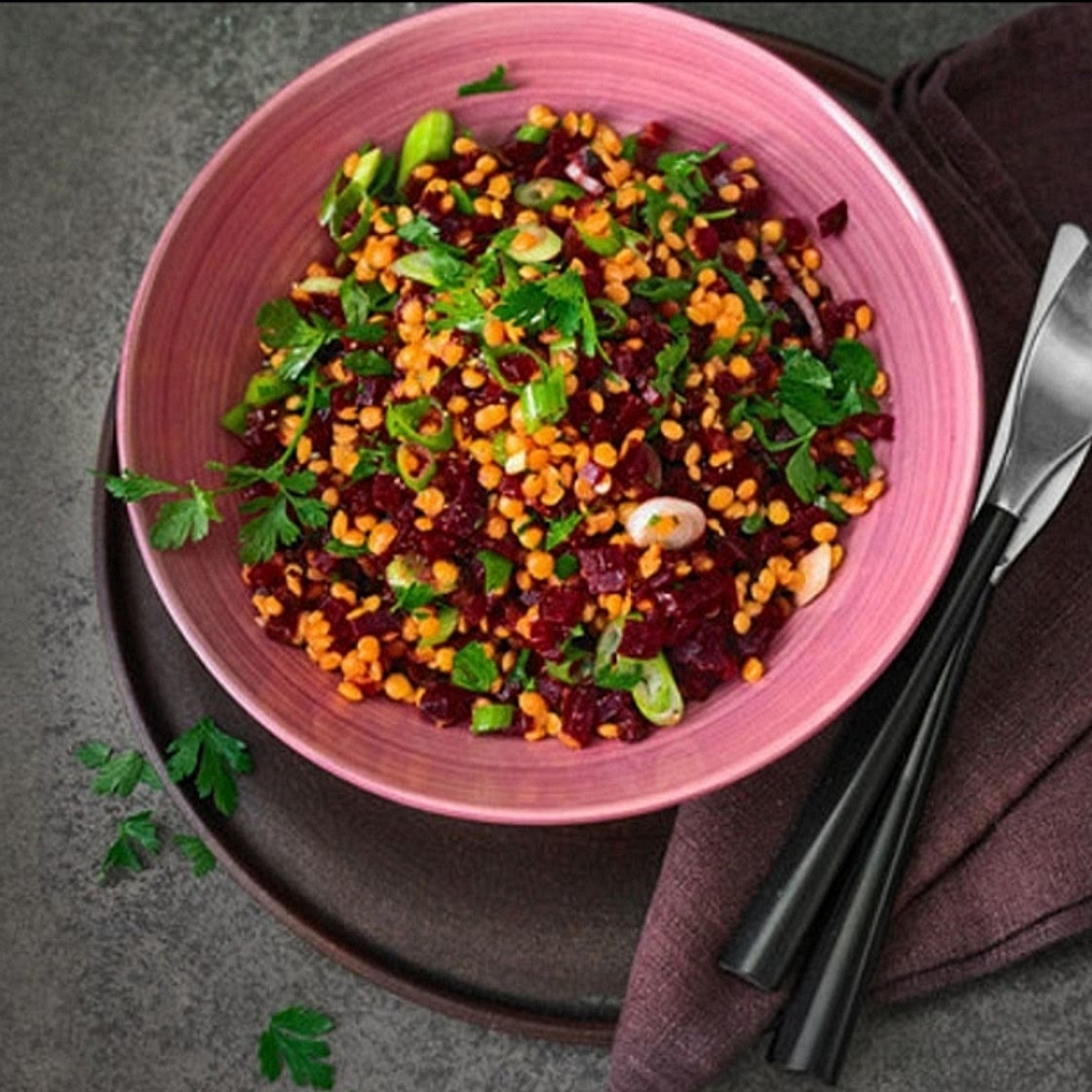 Rote Linsen Salat mit Roter Bete