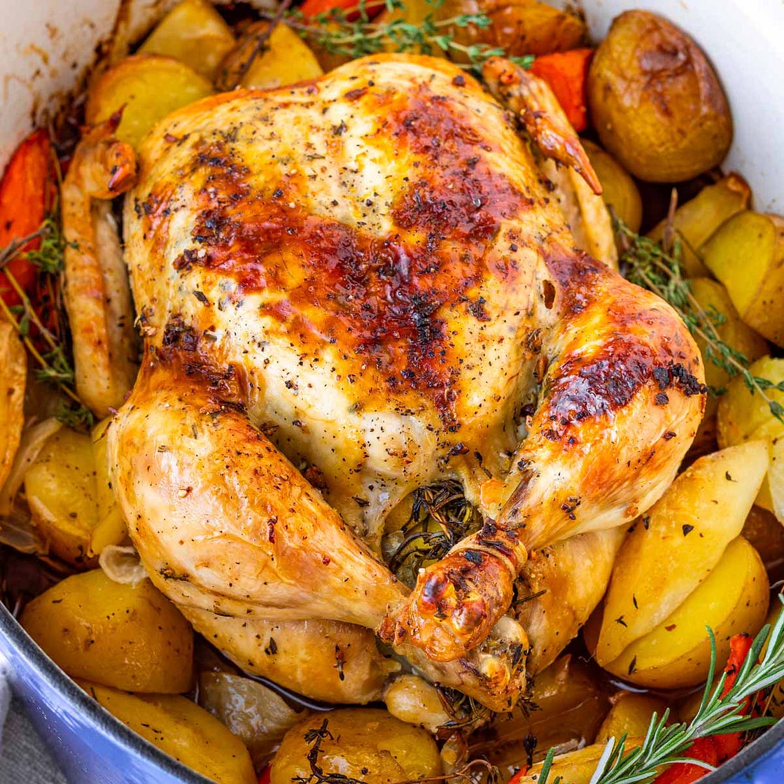 Dutch Oven Whole Roast Chicken