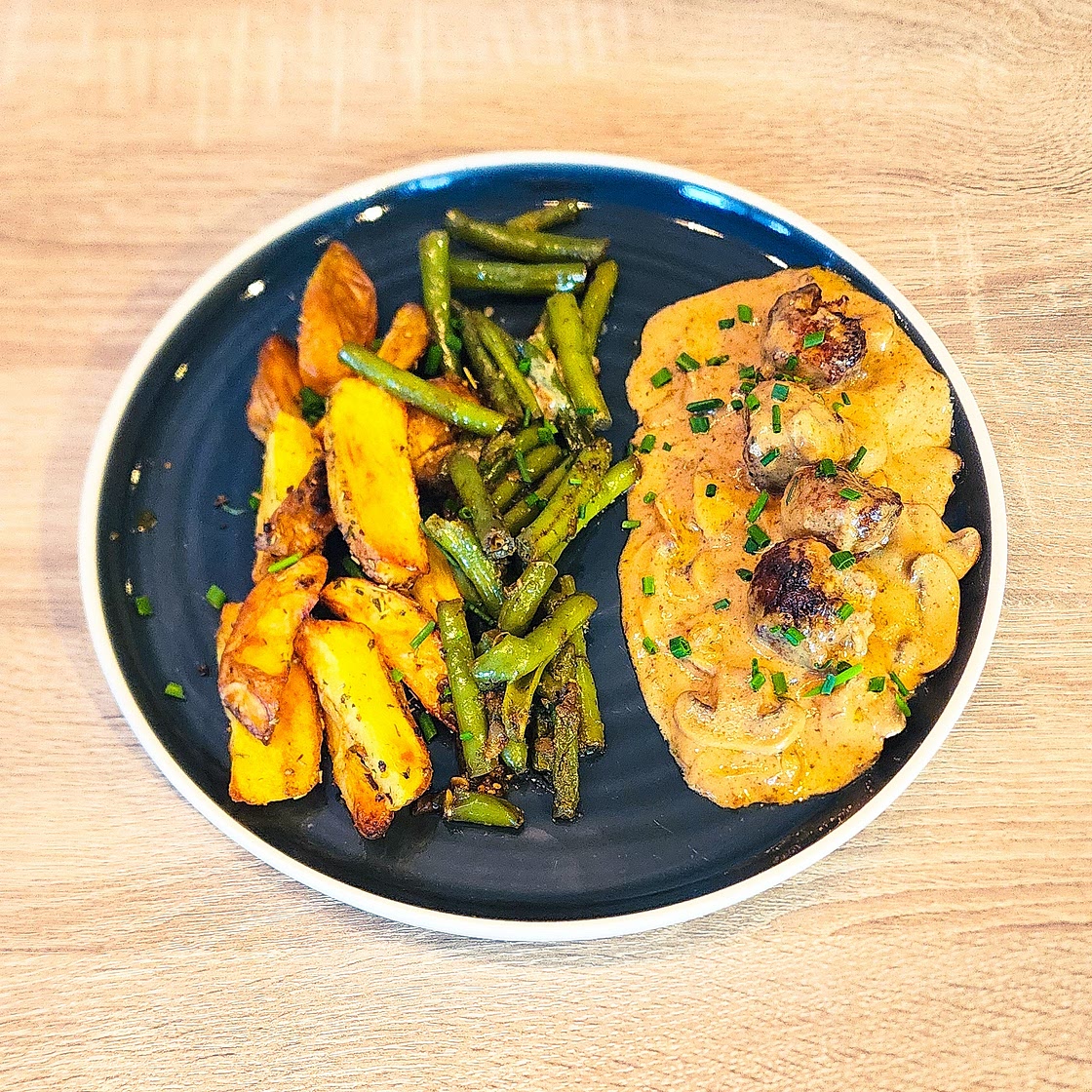 Boulettes de poulet sauce champignons crémeuse