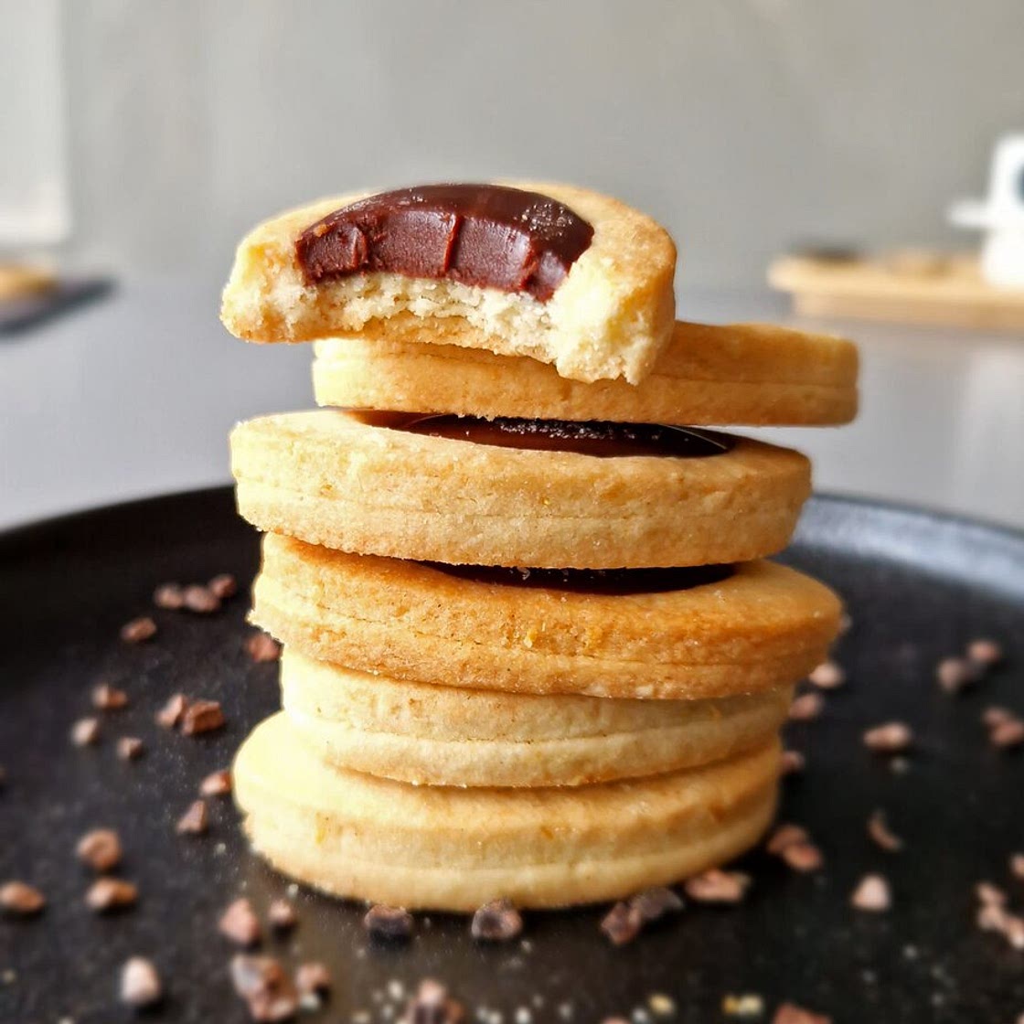 Gluten-Free Ganache-Filled Shortbread Cookies
