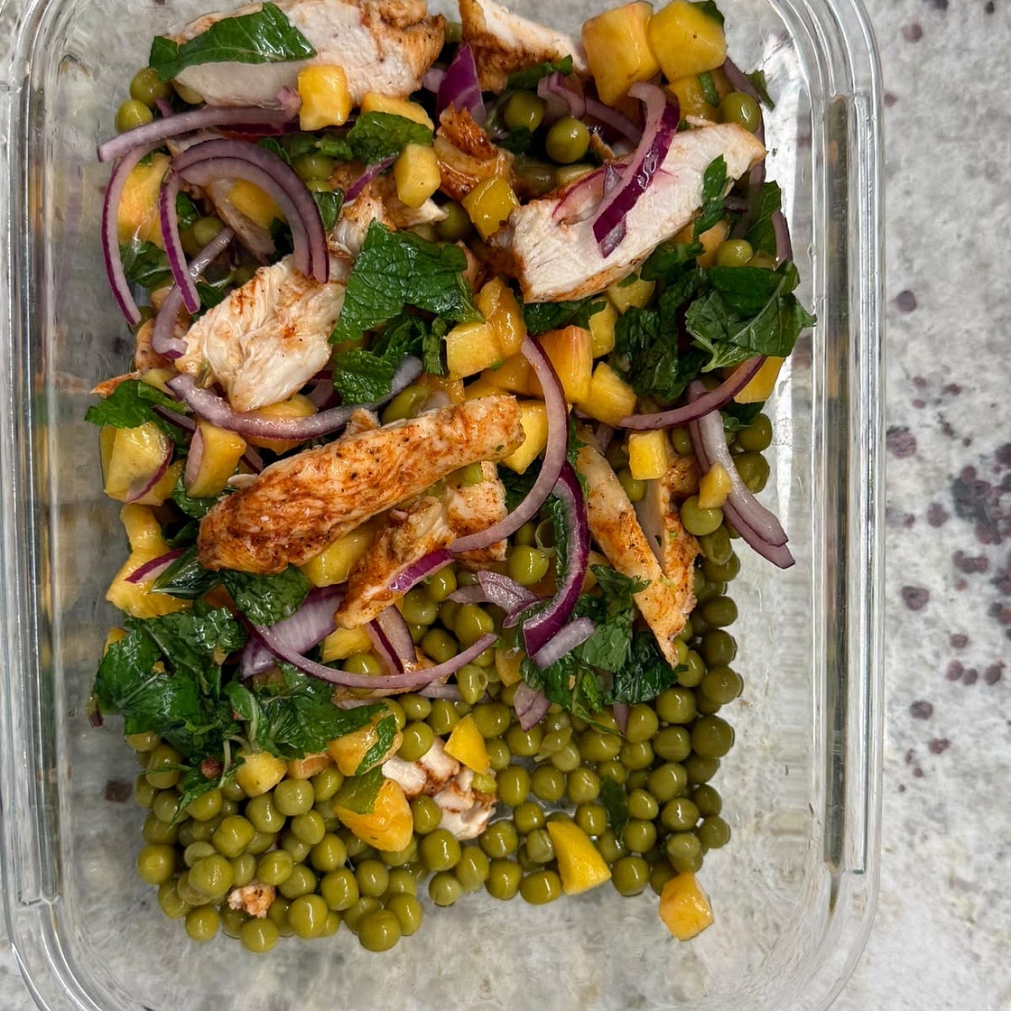Grilled Chicken Breast with Peach-Mint Salsa