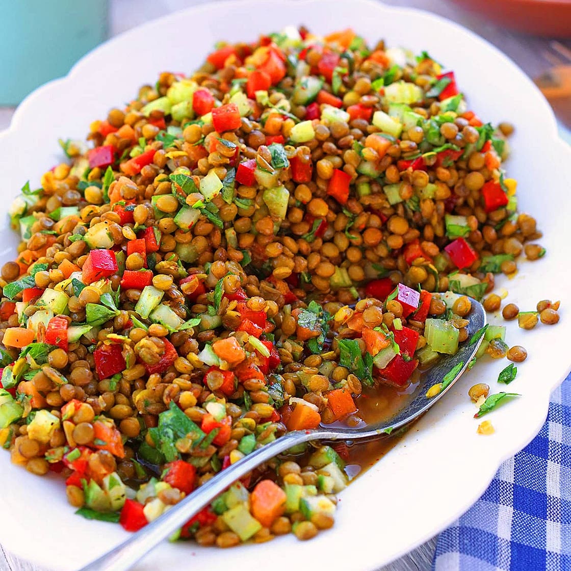 Erfrischender Linsensalat