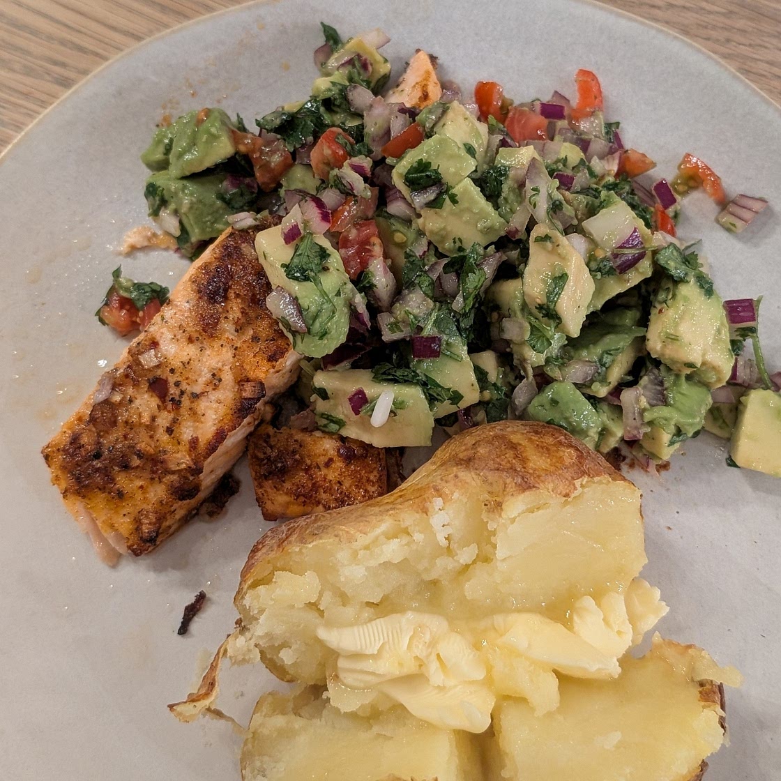 Grilled Salmon with Avocado Salsa (Healthy, Low-Carb, Paleo, Whole30)