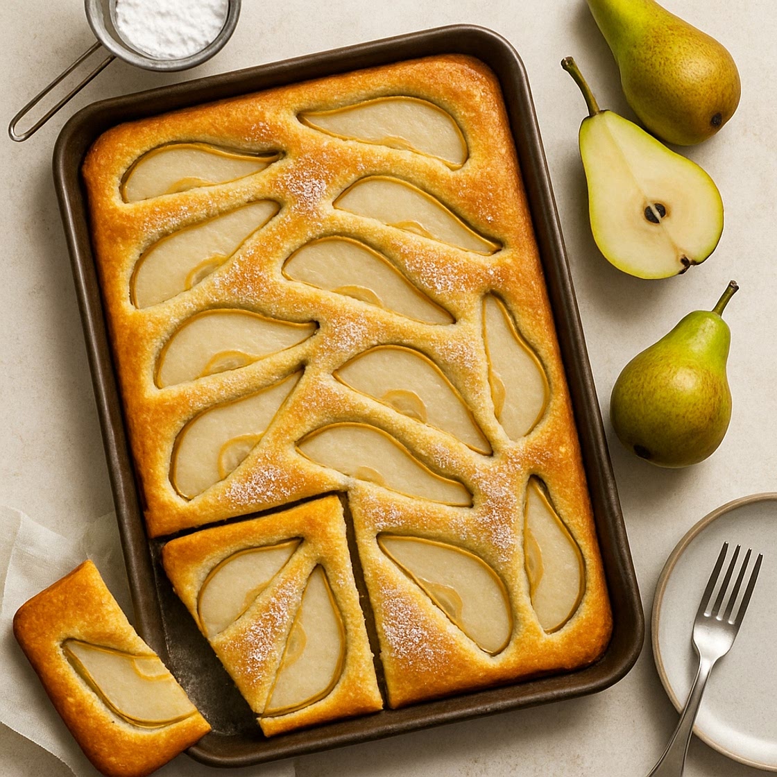 Birnen-Pfannkuchen vom Blech