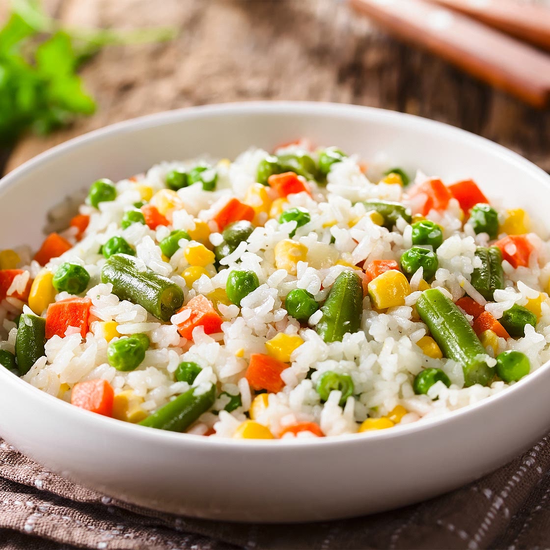 Rice with Mixed Veggies and Cheese