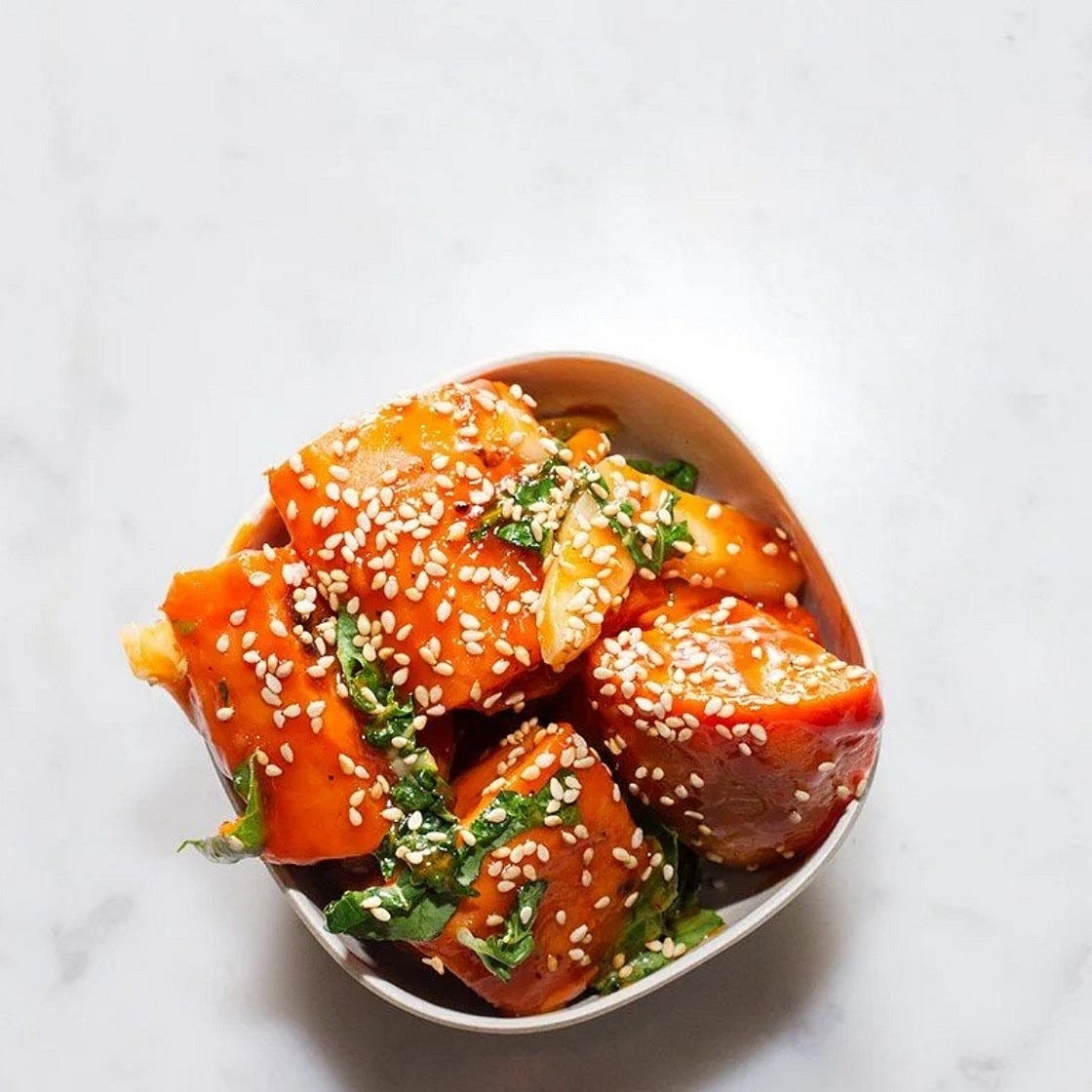 Copycat Flower Child Red Chili Glazed Sweet Potatoes
