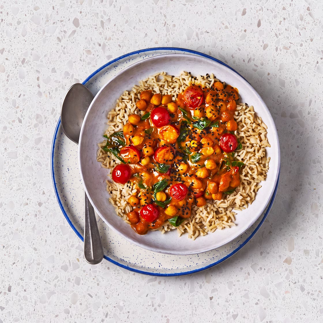Chickpea, Spinach & Coconut Curry With Rice