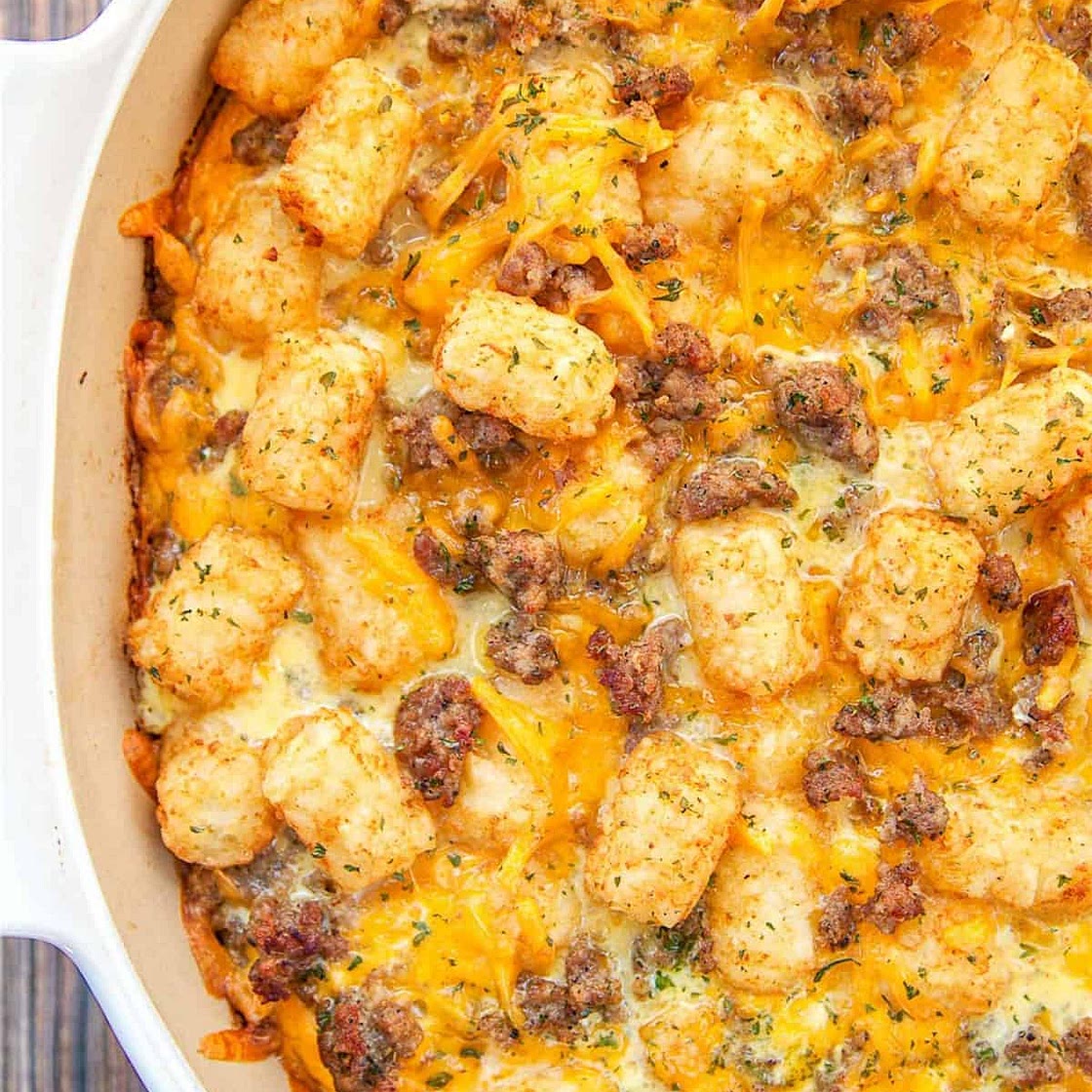 Tater Tot Sausage Breakfast Casserole