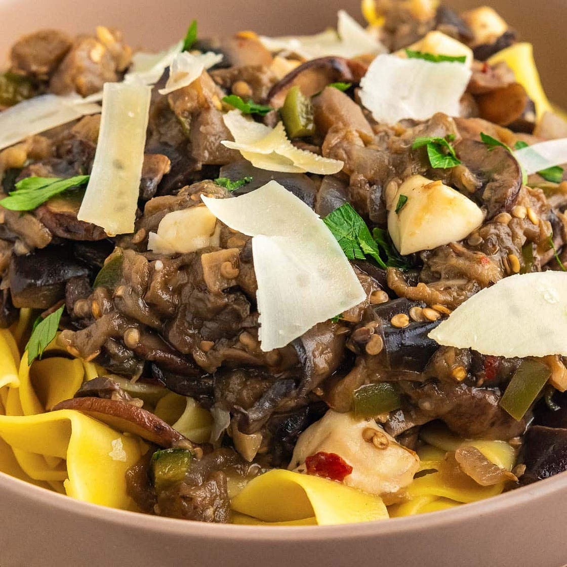 Eggplant and Mushroom Pasta Recipe