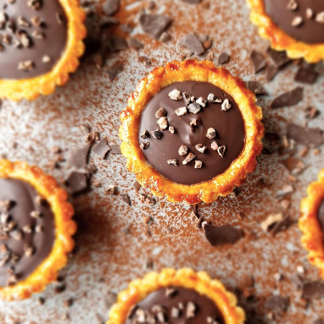 Lightly Sweetened Gluten-Free Chocolate Tartlets