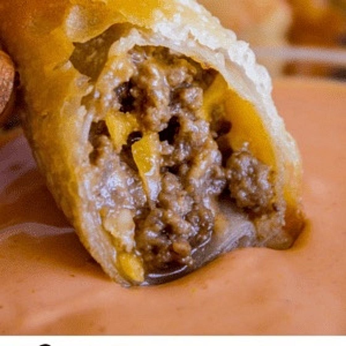 Cheese burger egg rolls