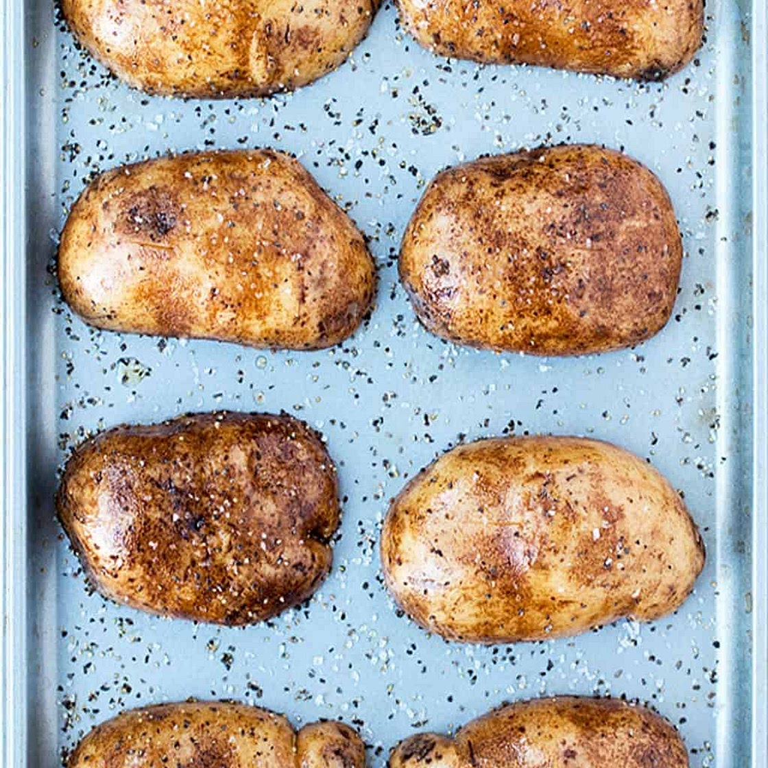 Baked Potatoes with Olive Oil, Salt, and Pepper