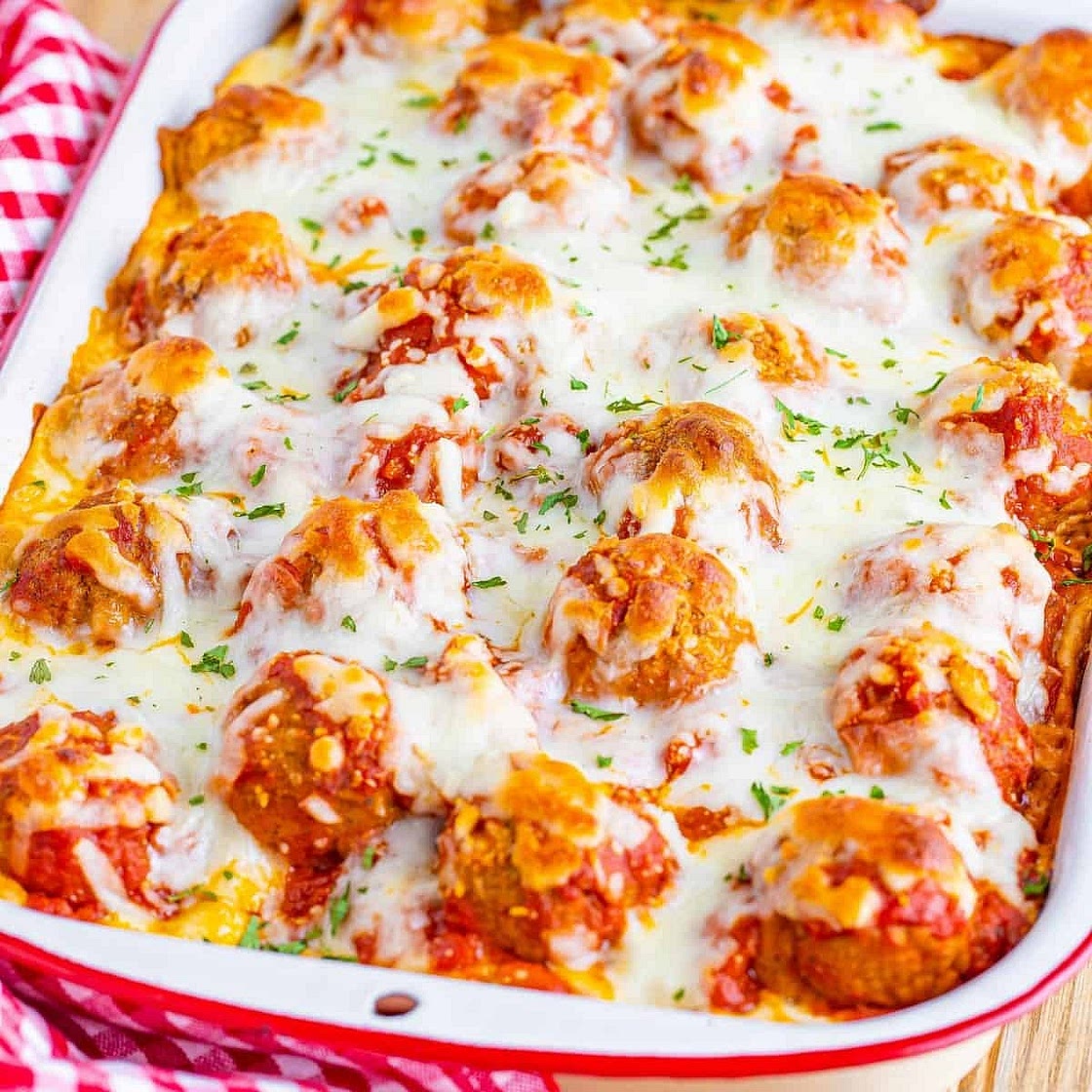 Meatball sub casserole