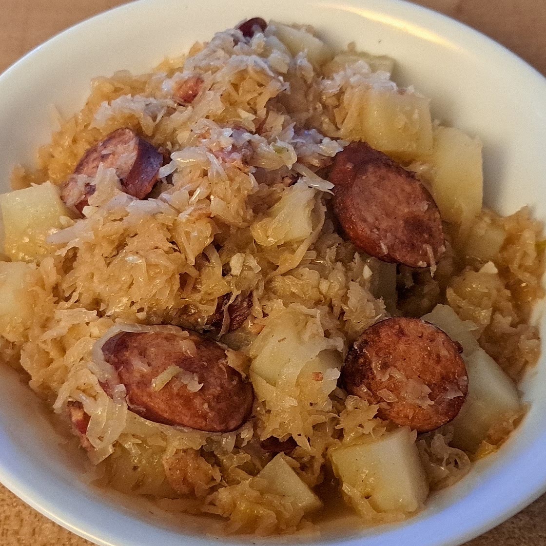 Andouille, Sauerkraut and Potatoes