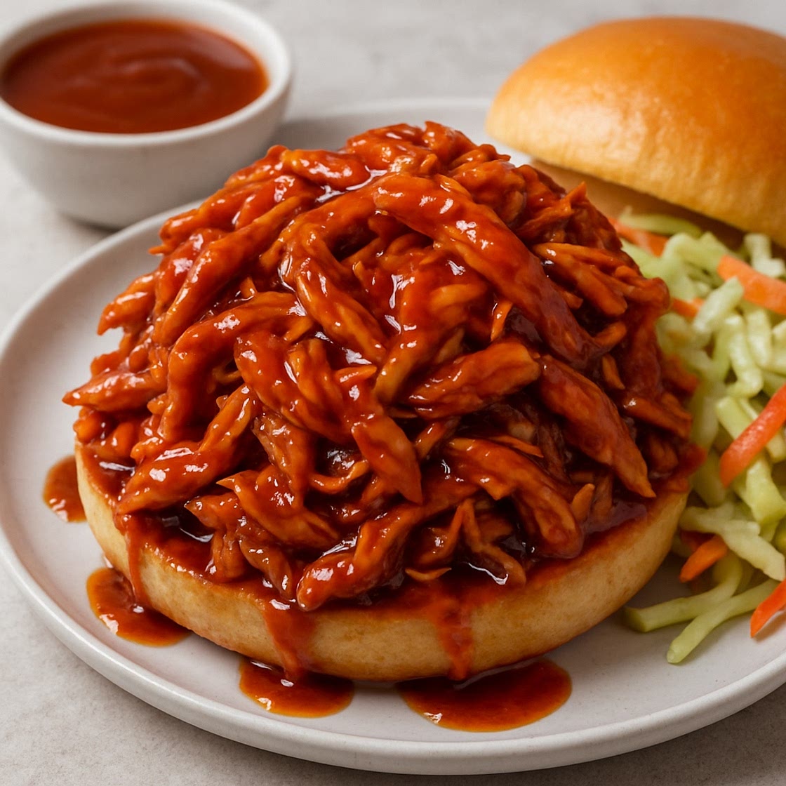 Sticky Apple Cider BBQ Pulled Chicken