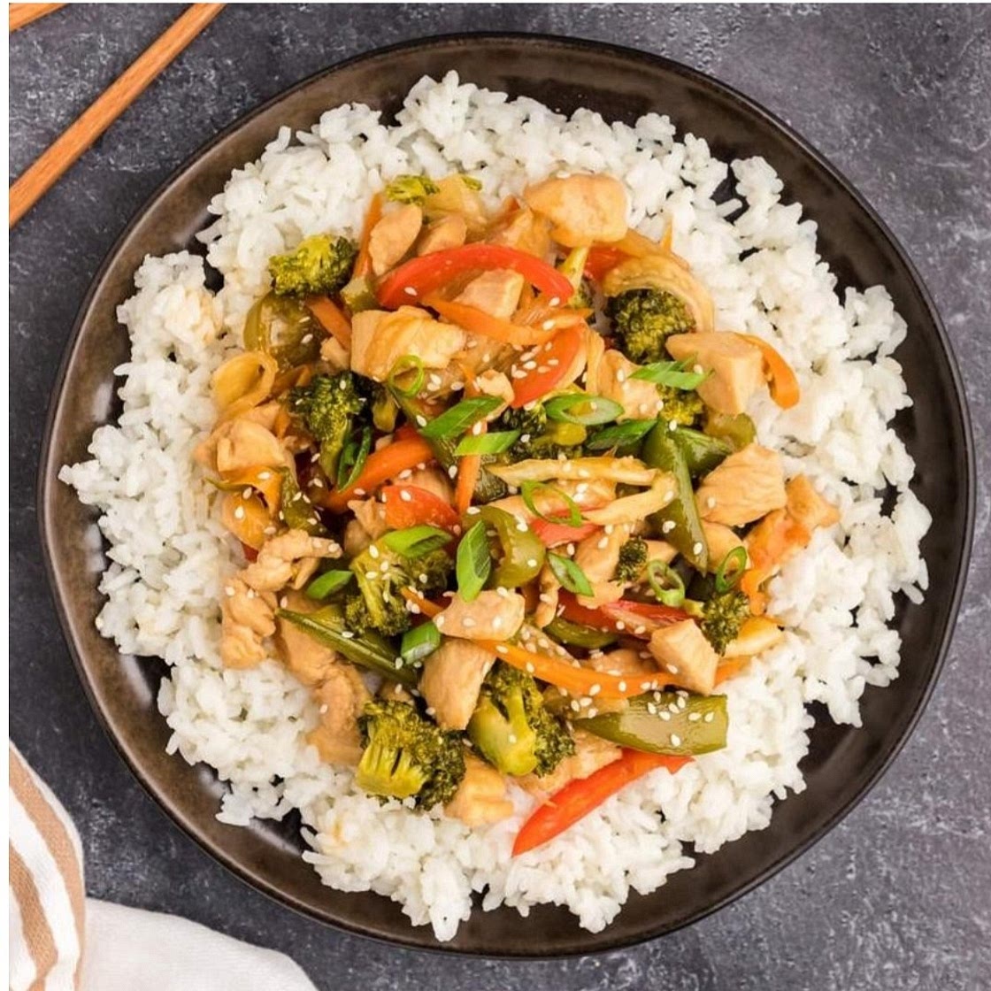 Honey garlic chicken stir-fry