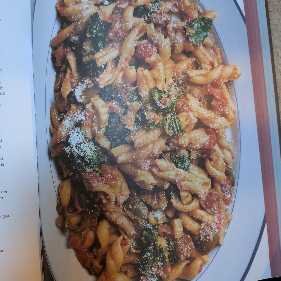 Chard with Anchovies, Olives, and Tomato