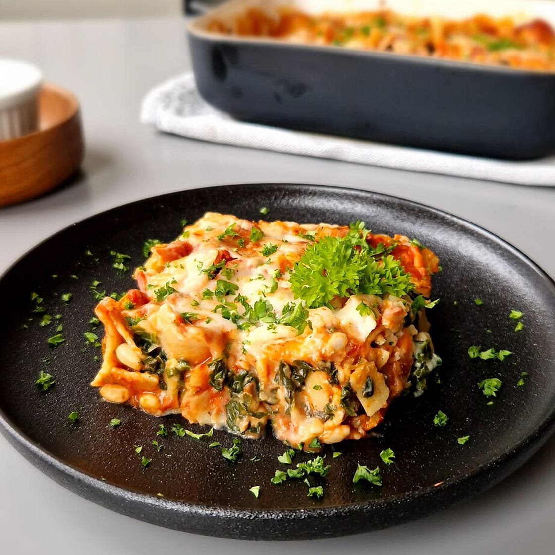 Gluten-Free Spinach Cannelloni with Crème Fraîche
